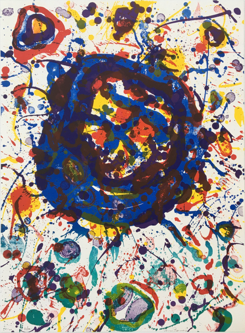 Sam Francis Untitled from Michel Waldberg Pomes dans le Ciel (blue circle)