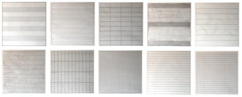 Agnes Martin Paintings and Drawings from the Stedelijk Museum portfolio (set of 10)