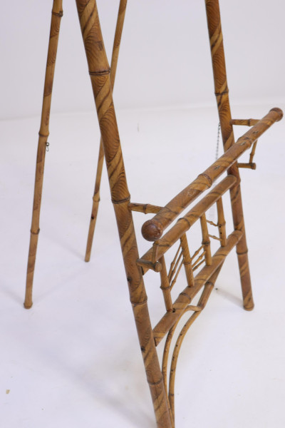 Vintage Bamboo Floor Easel With Faux Decoration