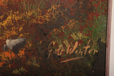 G. de Winter, Fall Landscape, Stream &amp; Cottages