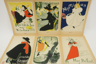 6 Toulouse Lautrec Silkscreen Color Print Posters