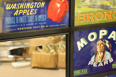 Vintage Fruit Crate Label Custom Framed Mirror