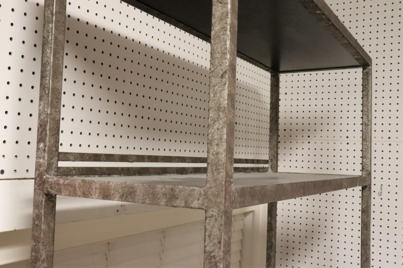 Contemporary Patinated Metal Tall Etagere
