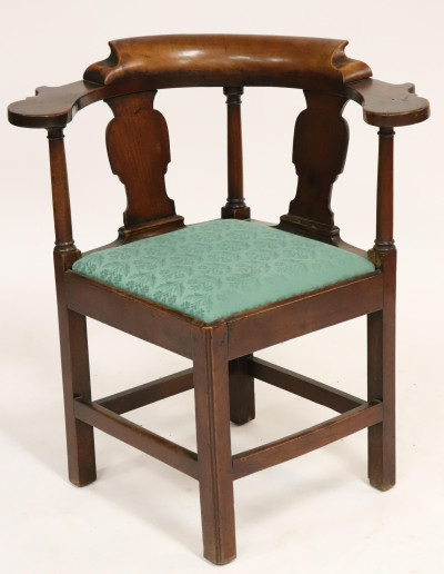 George III Mahogany Corner Chair, Late 18th C.