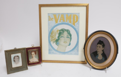 4 Vintage Women Portrait Busts,Various Media