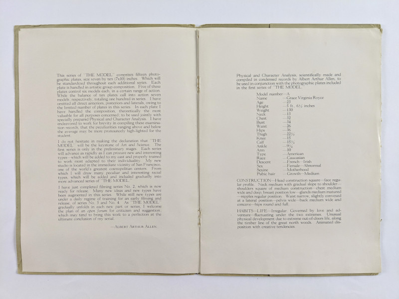 Albert Arthur Allen - selections from The Model, Series No.1, 1925