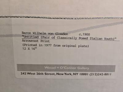 Baron Wilhelm Von Gloedon - Untitled (Classically Posed Italian Youth)