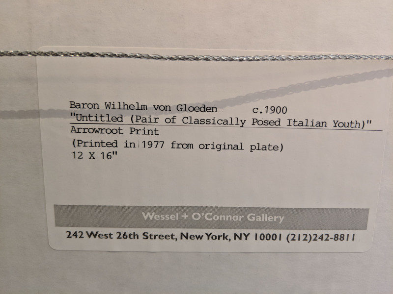 Baron Wilhelm Von Gloedon - Untitled (Classically Posed Italian Youth)