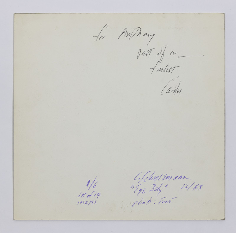 Carolee Schneeman - single standing image from Eye Body