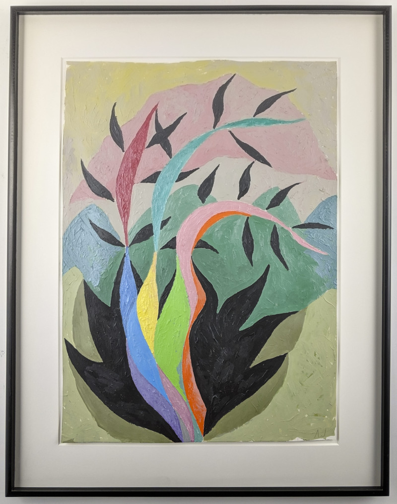 George T. Grant - Study for Metamorphasis (Pink Flower) and Mosaic Tree