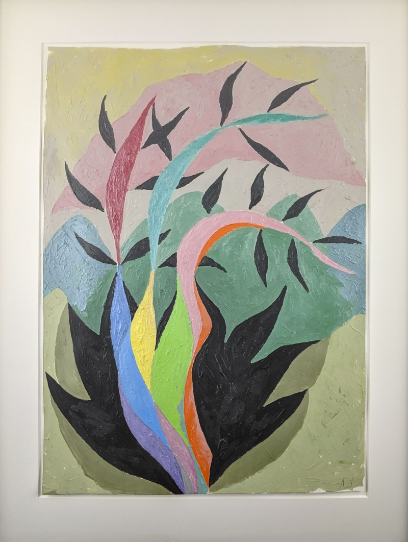 George T. Grant - Study for Metamorphasis (Pink Flower) and Mosaic Tree