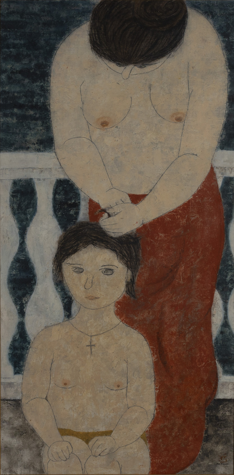 Fumiko Matsuda - Two Female figures, a young girl and an older woman