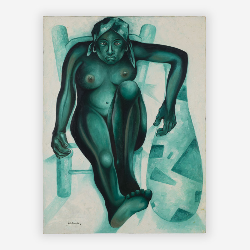 Jacques-Enguerrand Gourgue - Untitled (Seated Nude)