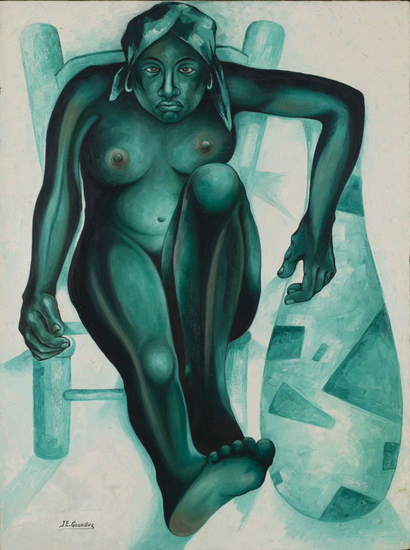 Jacques-Enguerrand Gourgue - Untitled (Seated Nude)
