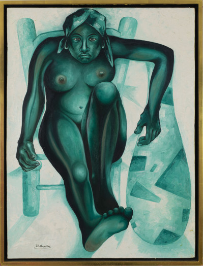 Jacques-Enguerrand Gourgue - Untitled (Seated Nude)