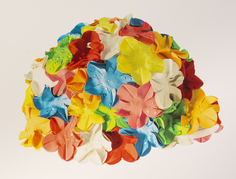 Carole A. Feuerman - Multicolored Bathing Cap (white background)