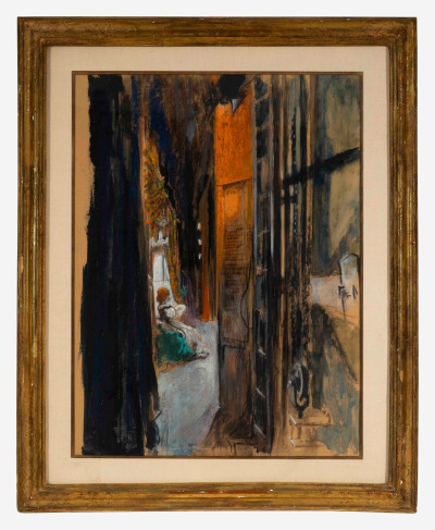 Pierre Roussel - Woman seated in an interior viewed from another room