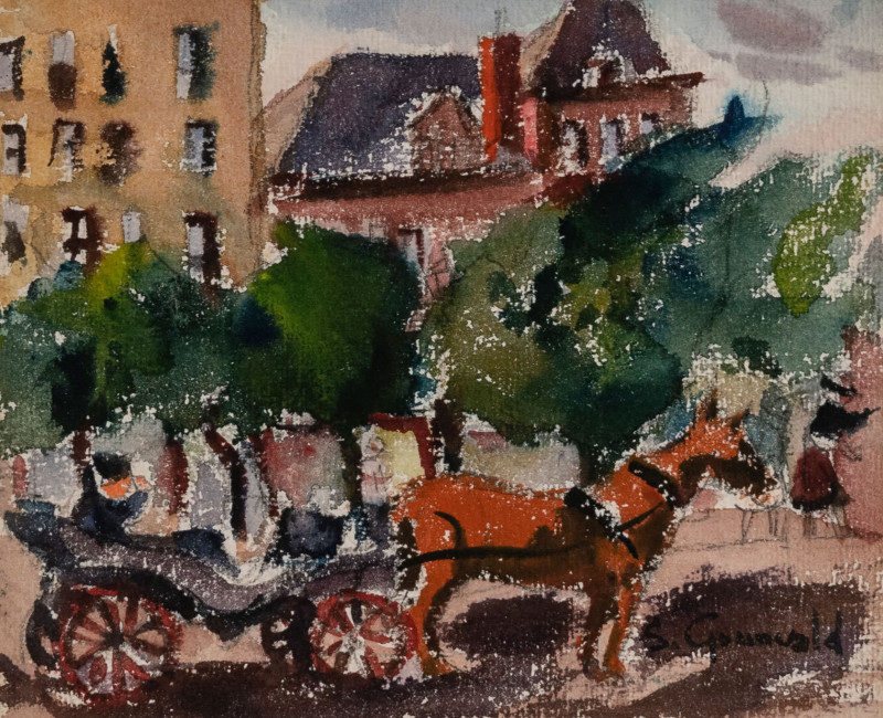 Samuel Grunvald - Three works: Harlem River Drive, The Subway, Horse &amp; Buggy 59th Street