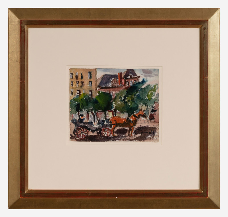 Samuel Grunvald - Three works: Harlem River Drive, The Subway, Horse &amp; Buggy 59th Street