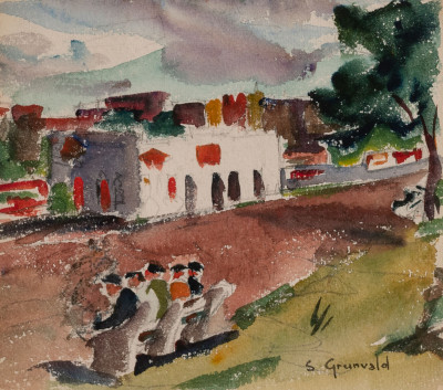 Samuel Grunvald - Three works: Harlem River Drive, The Subway, Horse &amp; Buggy 59th Street