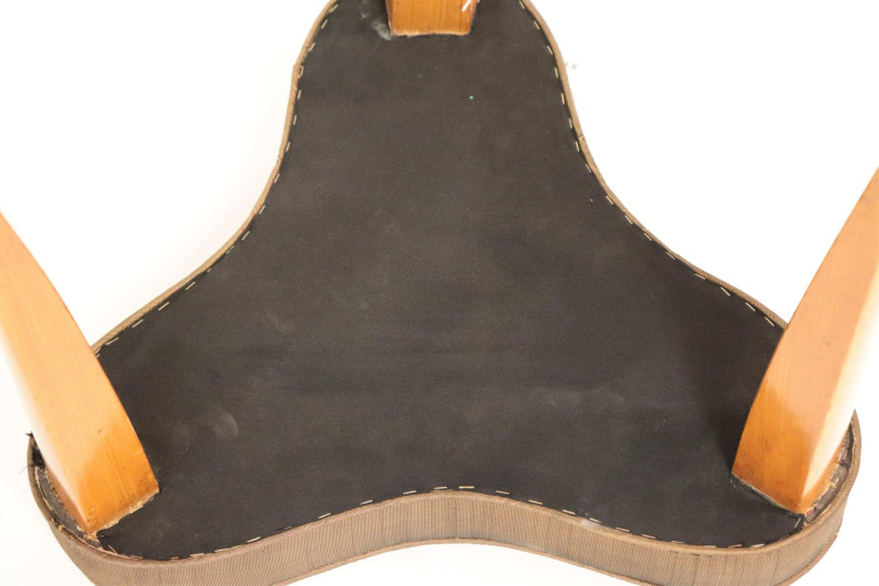 Mid Century Beechwood Triangular Bench