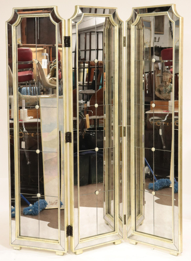 Mid Century Smokey Mirrored &amp; Silvered Sconces