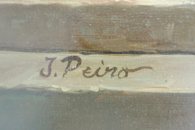 J. Piero, Still Life of Ceramic Vessels, O/C