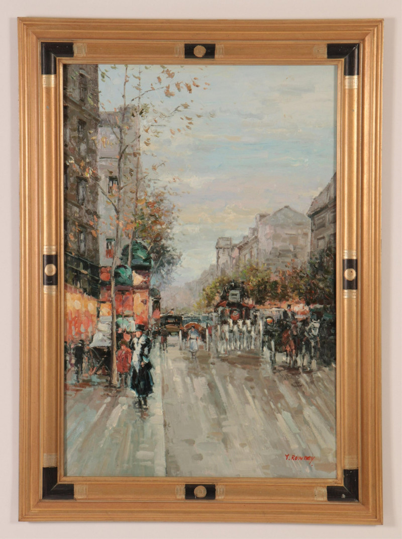 Y. Rowney, &apos;Paris Street Scene&quot;, O/C