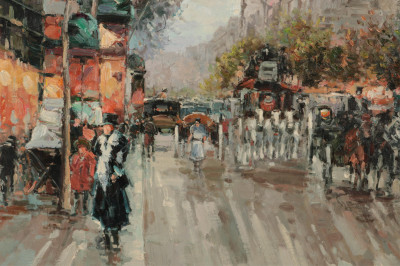 Y. Rowney, &apos;Paris Street Scene&quot;, O/C