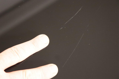 Contemporary Slate, Glass &amp; Chrome Cabinet