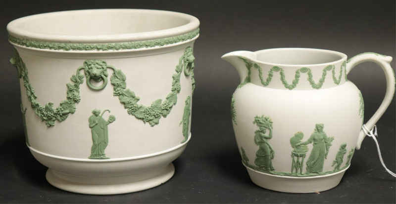 Wedgwood Jasper Dip Cache Pot &amp; Pitcher