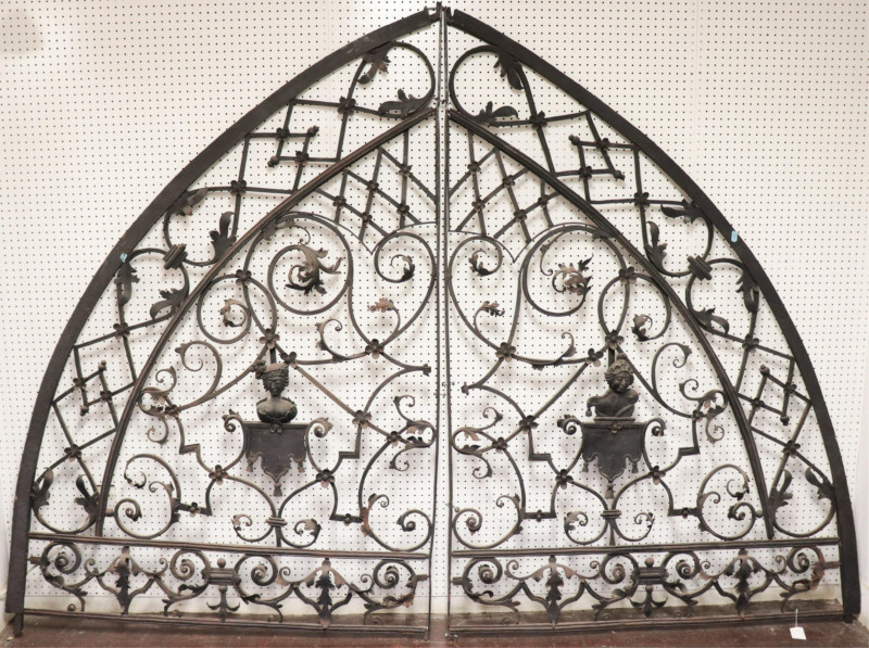 French 19th C. Wrought Iron Overdoor