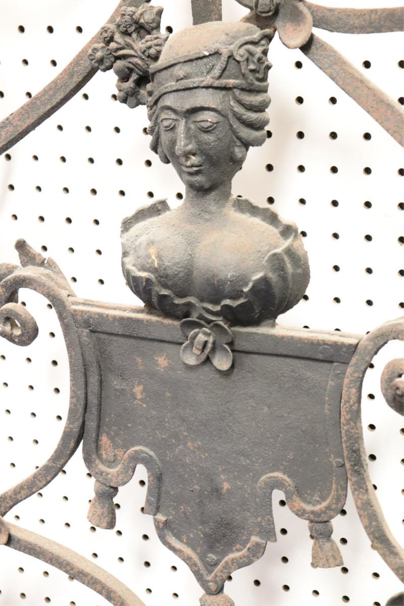 French 19th C. Wrought Iron Overdoor