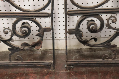 French 19th C. Wrought Iron Overdoor