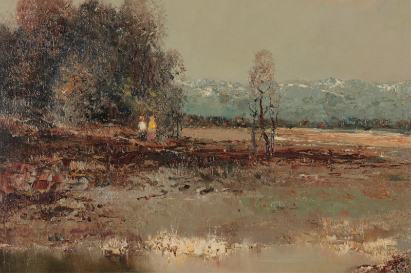 Willi Bauer - Landscape with Pond