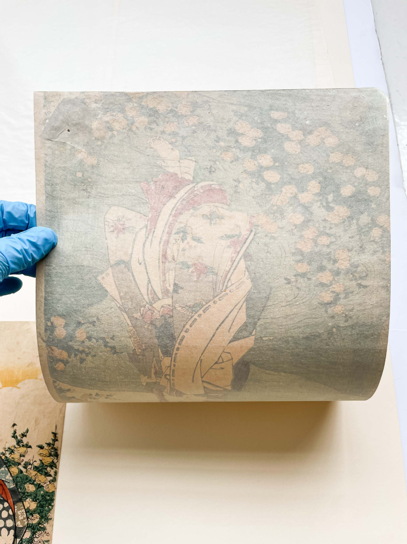 Utagawa Kunisada - Figures Traveling, Triptych