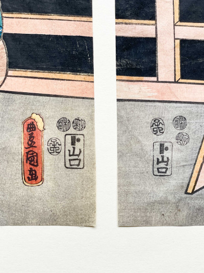 Utagawa Kunisada - Theater Scene, Triptych