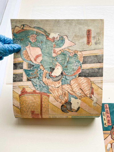 Utagawa Kunisada - Theater Scene, Triptych