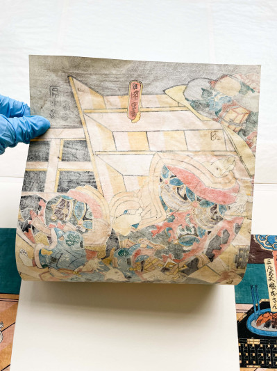 Utagawa Kunisada - Theater Scene, Triptych