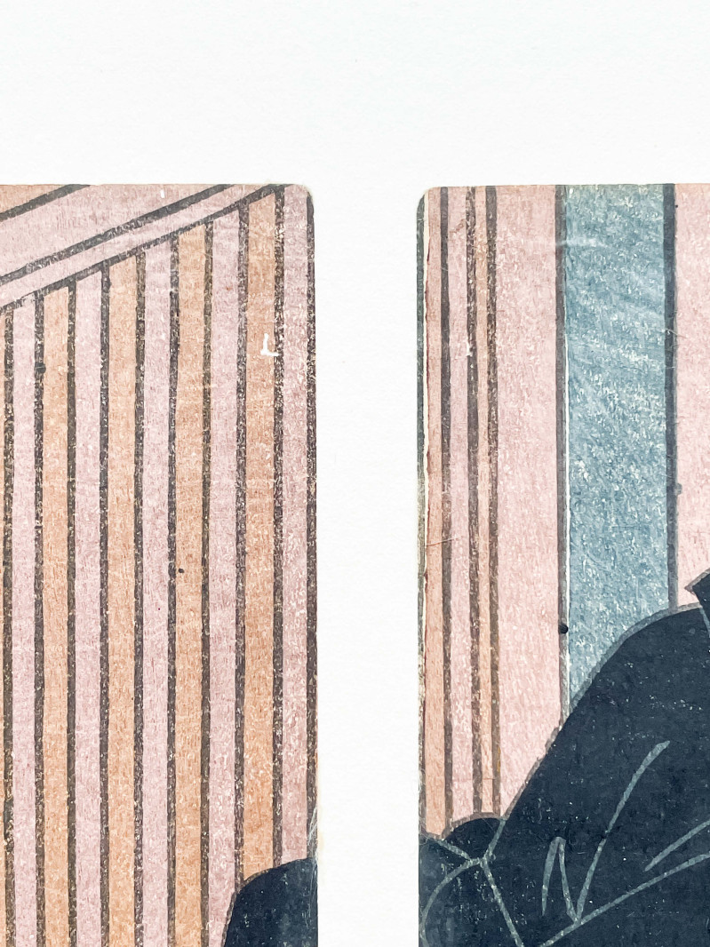 Utagawa Kunisada (Utagawa Toyokuni III) - Cloaked Samurai, Diptych