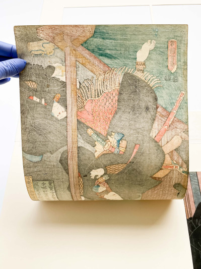 Utagawa Kunisada (Utagawa Toyokuni III) - Cloaked Samurai, Diptych