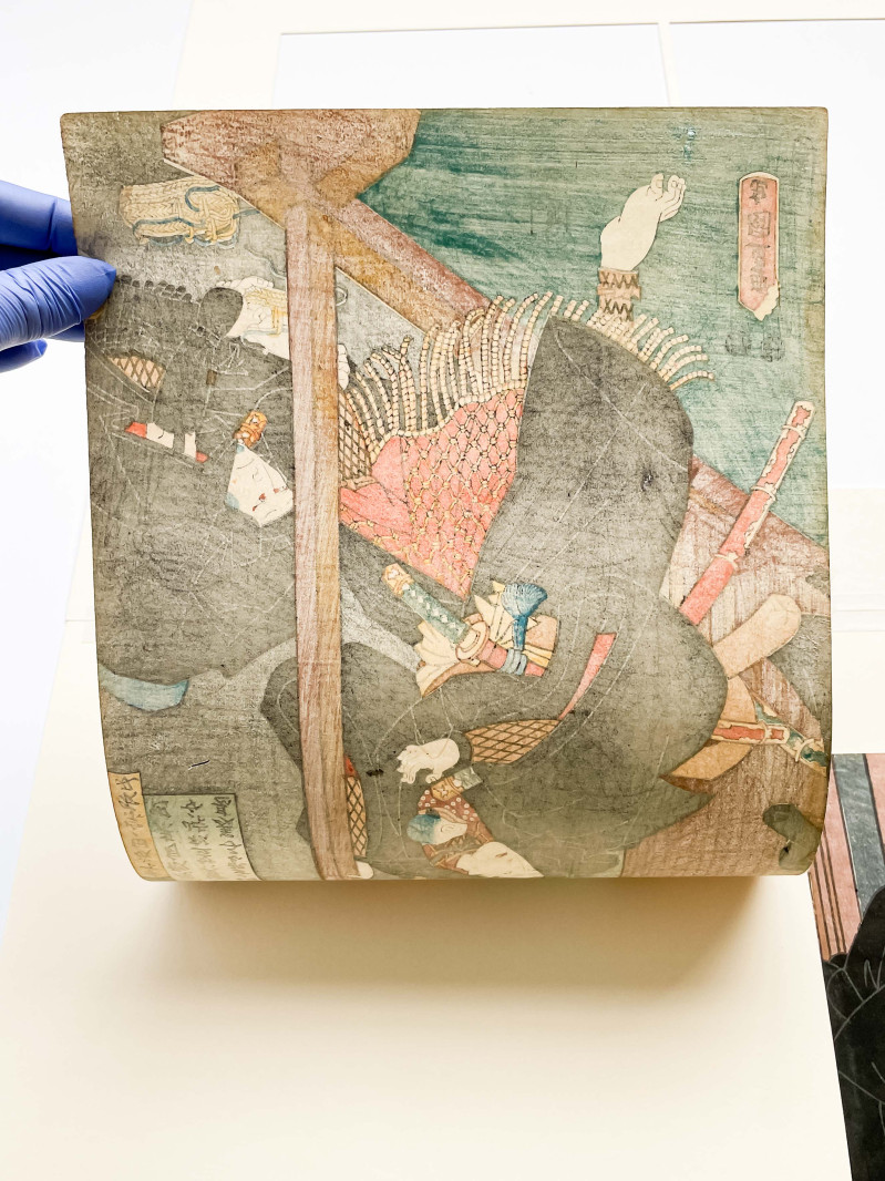 Utagawa Kunisada (Utagawa Toyokuni III) - Cloaked Samurai, Diptych