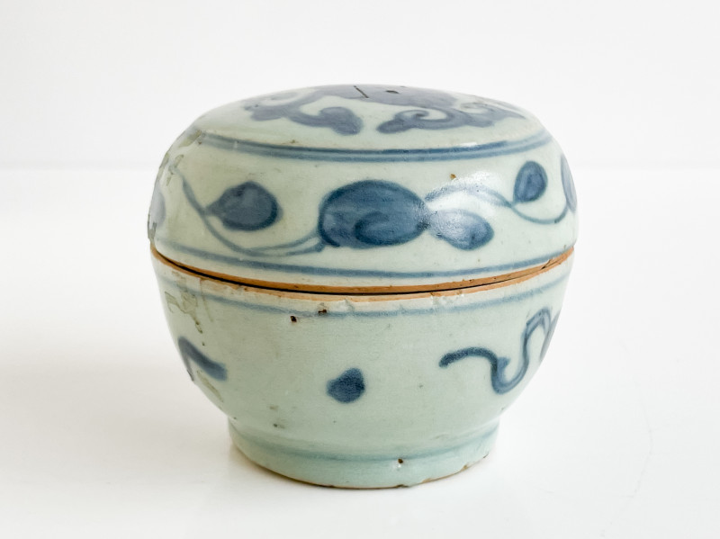 Chinese Underglaze Blue Decorated Small Ceramic Box and Cover