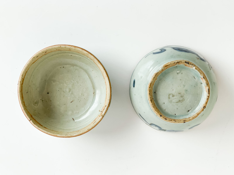 Chinese Underglaze Blue Decorated Small Ceramic Box and Cover