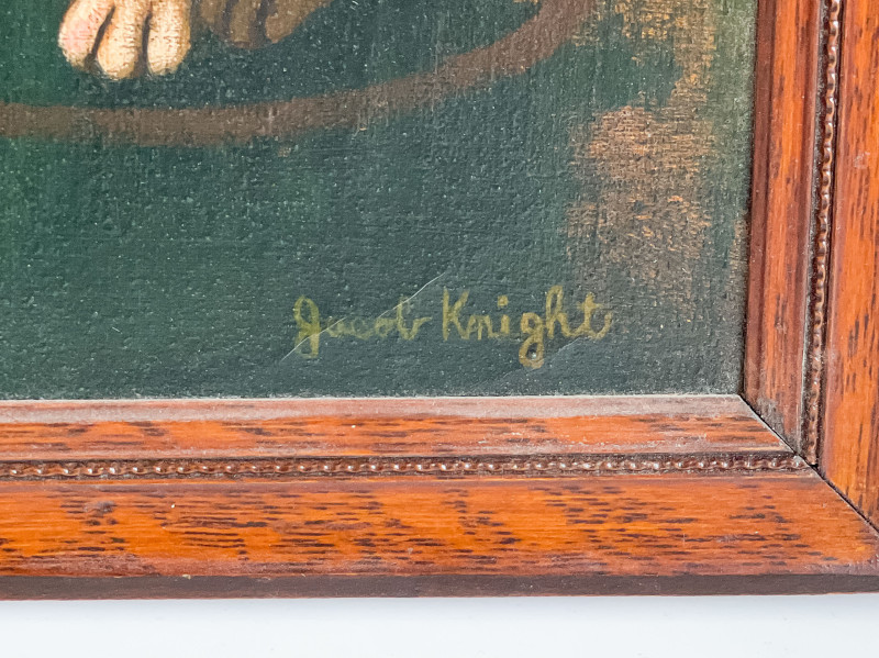Jacob Jaskoviak (Roger) Knight - Untitled (Big Cat and Bird with Figures)