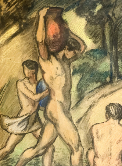 Ludwig von Hofmann - Jünglinge und Pferde vor der Quelle (Youths and Horses by a Spring)