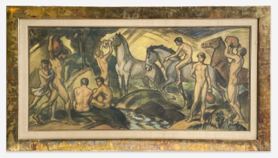 Ludwig von Hofmann - Jünglinge und Pferde vor der Quelle (Youths and Horses by a Spring)