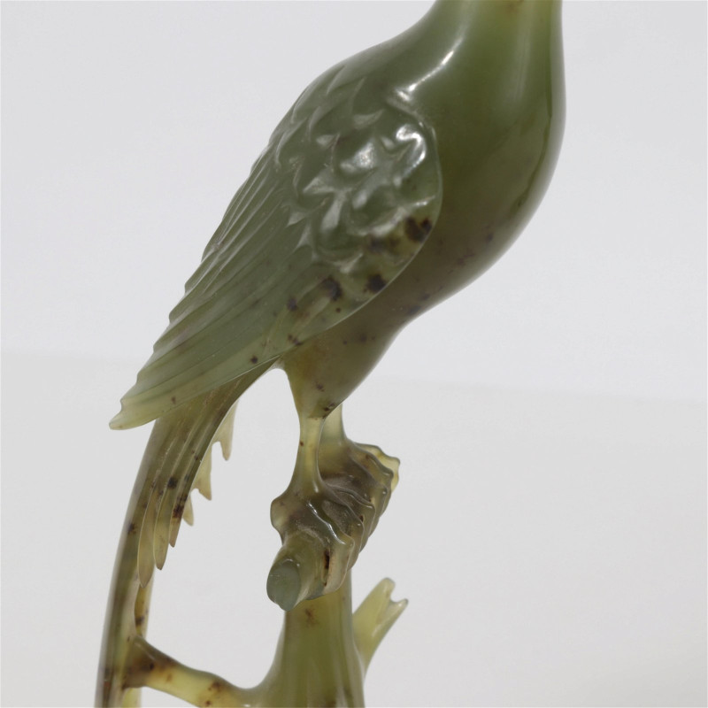 Pair Chinese Carved Hardstone Pheasants