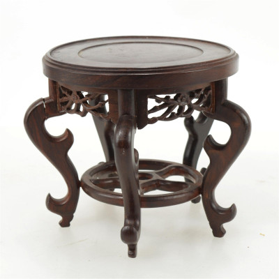 Two Chinese Jichimu Carved Wood Stands