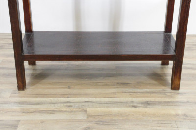 Pair Tall Chinese Style Fixed Shelf Stands